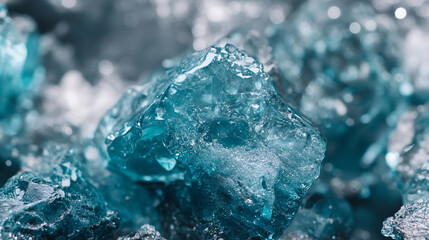 Obraz premium Close-up of ocean waves crashing against rocks, with droplets frozen in motion.