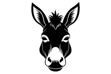 head of a donkey. A donkey head creative logo Icon, silhouette vector artwork illustration. donkey head icon. donkey head silhouette vector illustration