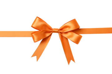 Vibrant orange ribbon bow, ready for gift wrapping