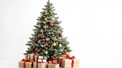 Sleek Compact Modern Christmas Tree with Ornaments