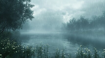 Rain: A soothing rain background showcasing raindrops on windows or soft rainfall over a landscape, perfect for calming or rainy day-themed projects.