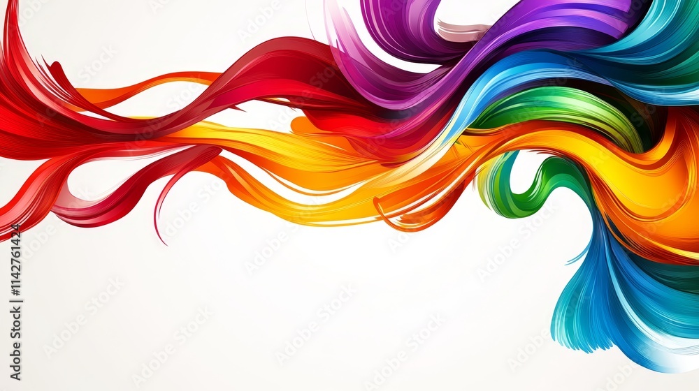 Poster a vibrant swirl of colorful abstract, background shapes creating a dynamic visual flow.