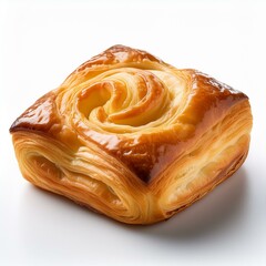 Fototapeta premium isolated pastry croissant on a white background, square food photography