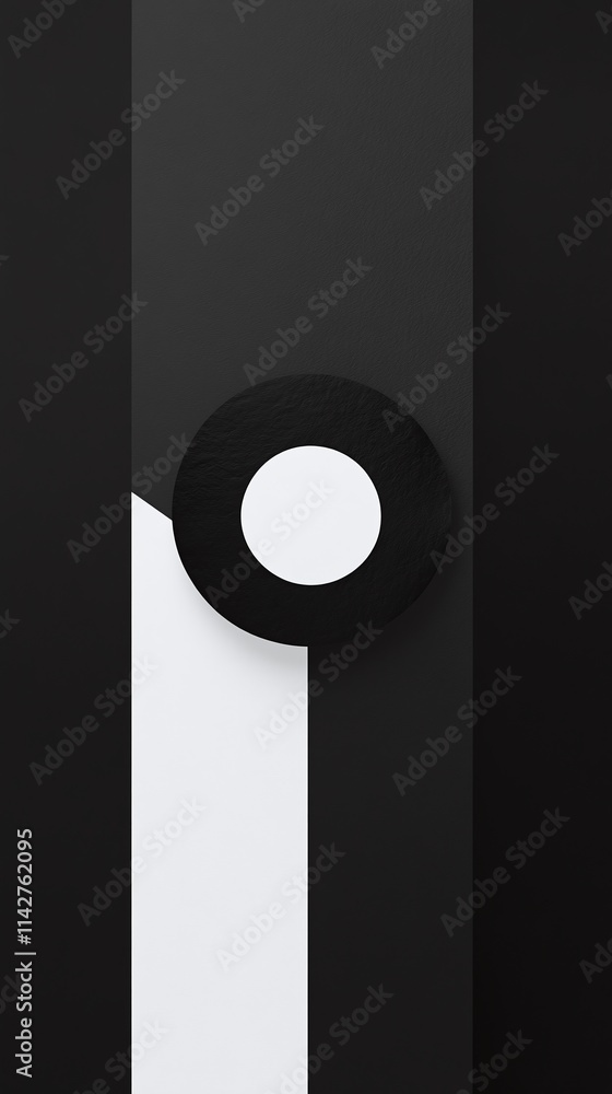 Poster a minimalist card design featuring typography in circular alignment.