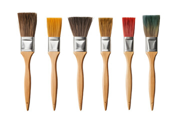Assorted Paintbrushes with Wooden Handles