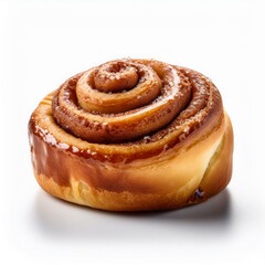 Fototapeta premium isolated chelsea bun on a white background, square food photography