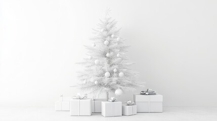 Modern Minimalist White Christmas Tree Decor