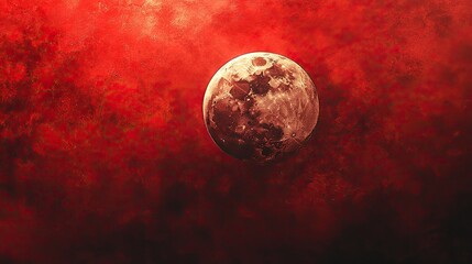 Red Moon: A mystical red moon background featuring a blood moon or eclipse, perfect for adding a magical, celestial theme to designs or illustrating lunar phenomena. 
