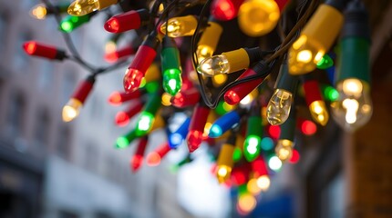 Obraz premium blurred background of warm bokeh lights with glowing fairy lights.