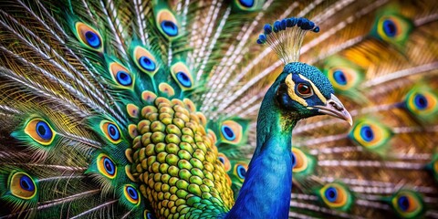 Obraz premium Minimalist Peacock Photography: Elegant Bird Images & Photos