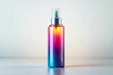 Naklejka premium Minimalist Spray Bottle 3D Packaging Design, Cosmetic Product Mockup, Beauty Product Template