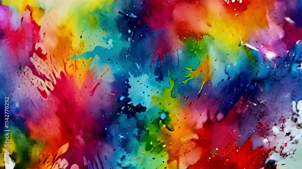 Poster vibrant abstract watercolor splash art with multicolor texture and dynamic design
