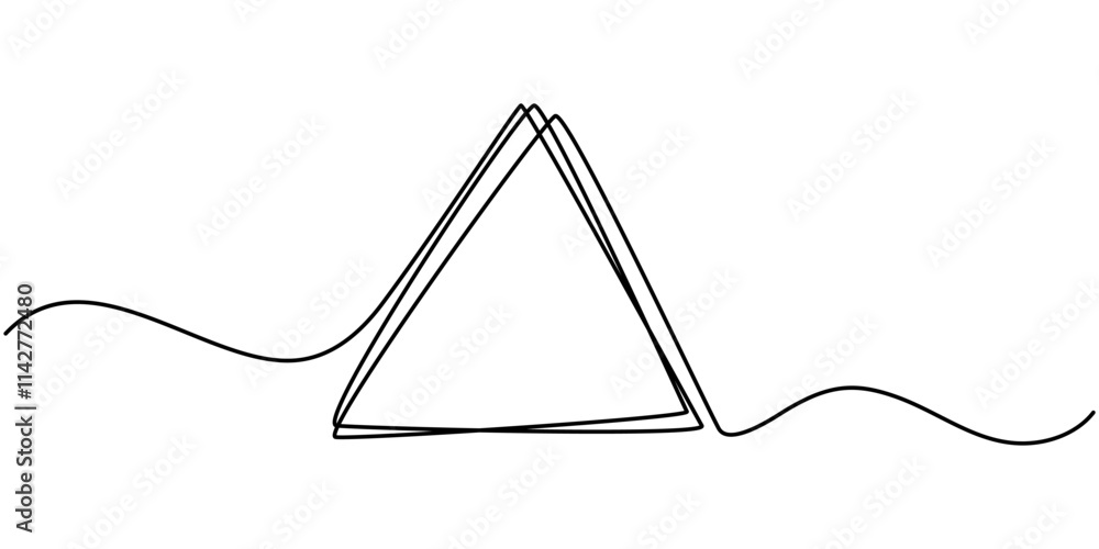 Leinwandbilder Continuous line drawing of a black square. One-line icon of a geometric frame. A sketch of a rectangular frame. Vector editable line illustration, A single line drawing of a triangle. pro vector.