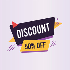 Colorful Discount Banner with 50% Off Promotion