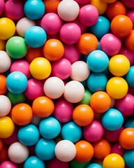 Colorful Candy Balls Close-up 