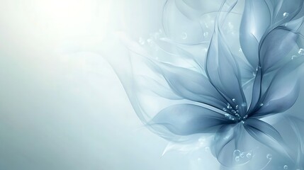 Abstract Blue Flower Soft Gentle Design
