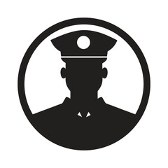 Police officer icon silhouette vector