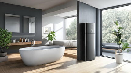 Energy-efficient solar water heater providing sustainable home hot water solutions 