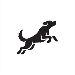 silhouette of a jumping dog