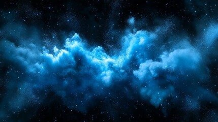 Obraz premium A vibrant blue and black background, reminiscent of space or an abstract art piece.