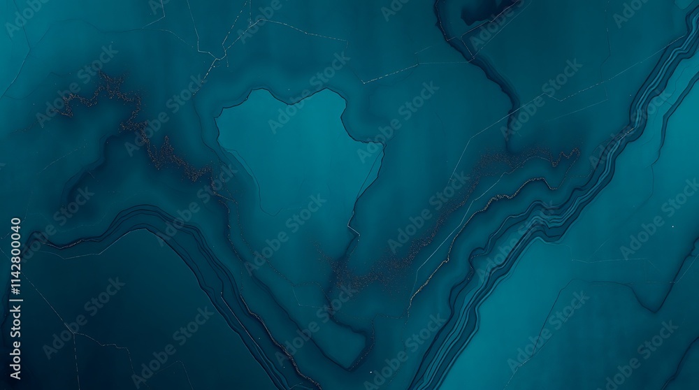Poster teal abstract swirl: deep teal hues create a mesmerizing abstract pattern, reminiscent of flowing wa