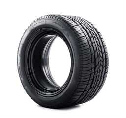 Сar black rubber tires on a transparent background.