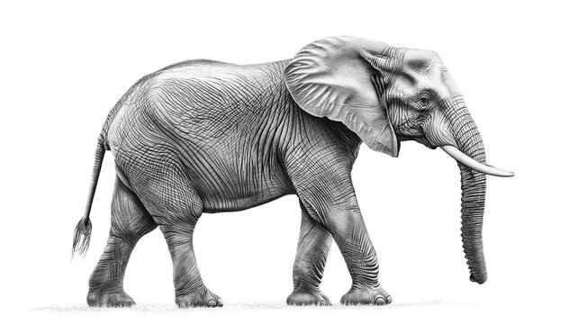 recommend clip art: Elephant wildlife drawing animal isolated on a white background