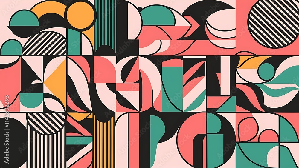 Poster memphis style abstract freeform shape geometric background vector and illustration template design f