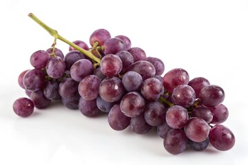 Fresh Purple Grapes Isolated on White Background