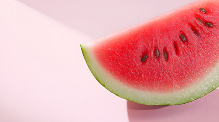 Fresh watermelon wedge with vibrant red flesh and green rind