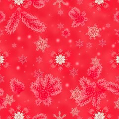 Red Christmas Seamless Pattern 
