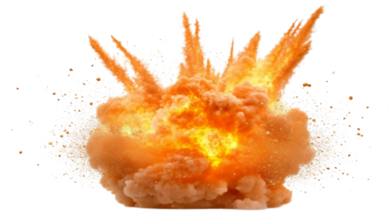 Flame explosion, transparent background