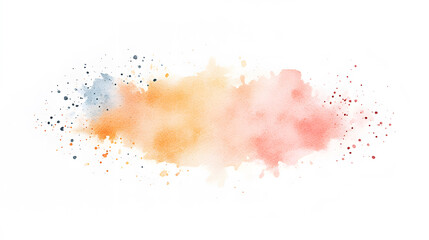 Abstract brush strokes and splash watercolor on white background.	