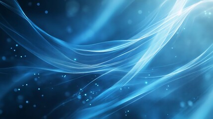 Fototapeta premium Abstract Blue Light Waves Flowing Gently