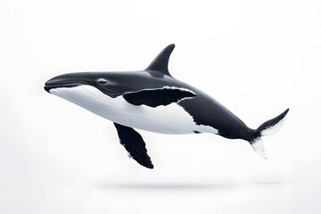 Obraz premium Blue whale hand drawn illustration isolated on white background. Whale. 