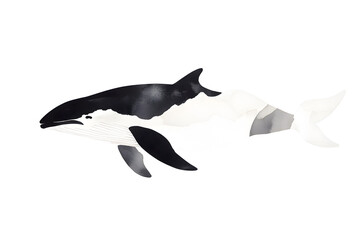 Obraz premium Blue whale hand drawn illustration isolated on white background. Whale. 