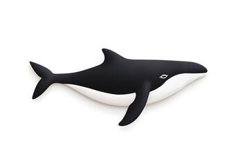 Fototapeta premium Blue whale hand drawn illustration isolated on white background. Whale. 