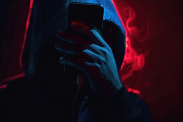 Surprise Call. Dark Concept of Phone Scam and Illegal Fraud on Smartphone Screen