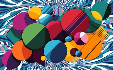 Flat geometric round shapes and dynamic lines abstract background vector illustration for placards brochures posters and banners