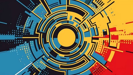 Obraz premium Trendy geometric background with abstract circles shapes futuristic dynamic pattern design vector illustration