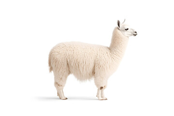 Fototapeta premium Lama alpaca animal isolated on white background