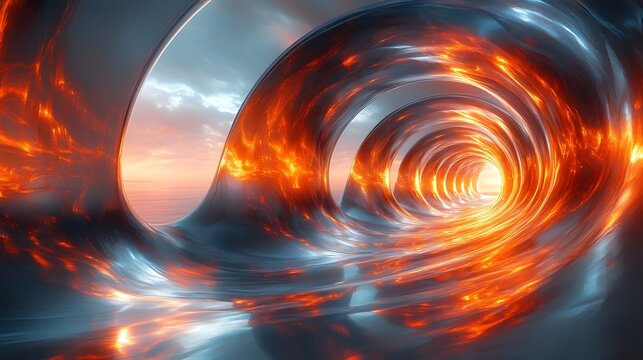 Warm interior elements complement a futuristic abstract architectural environment images