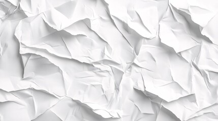 Obraz premium Textured white crumpled paper background, showcasing a variety of creases and folds.