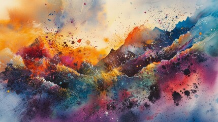 Fototapeta premium Watercolor stains splatter. blots on paper