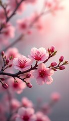 Obraz premium cherry blossom, blooming flowers, spring flowers, tree branch, sakura