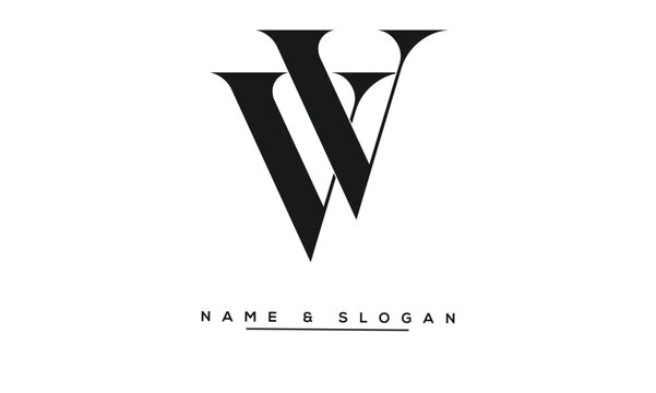 VV Abstract Letters Logo Monogram