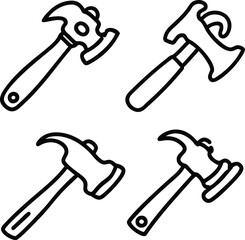 Hammer Line Art Vector Illustration