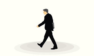 Businessman Character Model Vector of men and a woman, standing business people, Office man and woman, black and white background, logo, icon. businessmen Front side, back view animated character.