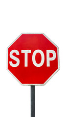 STOP sing isolated on a transparent background. Red traffic stop sign isolated on transparent.
