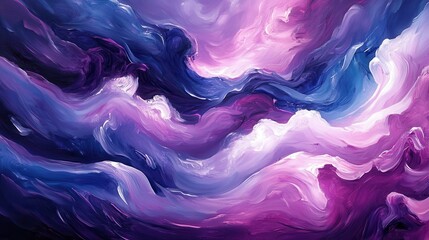 Abstract Purple and Blue Swirling Paint Texture